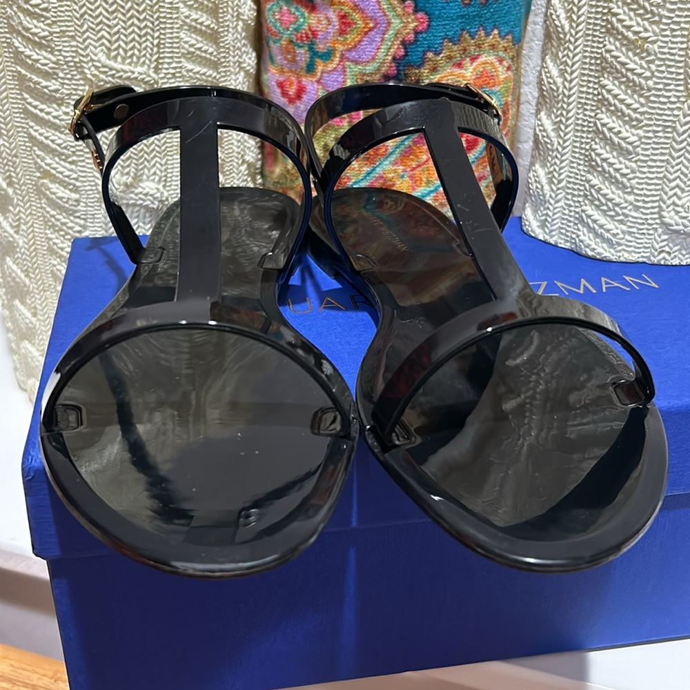 Stuart Weitzman Black Flat Sandals - image 7